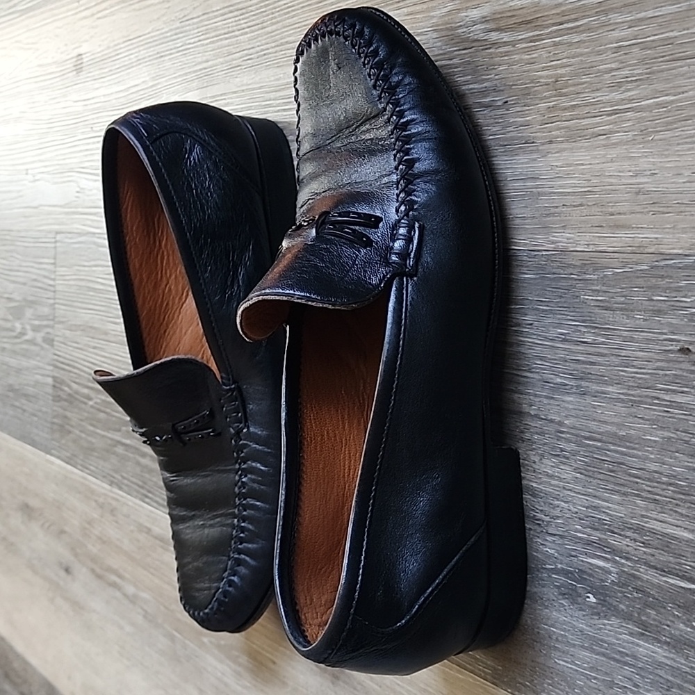 Moreschi Black Leather Men's Slip-On Loafers - Picture 10 of 16